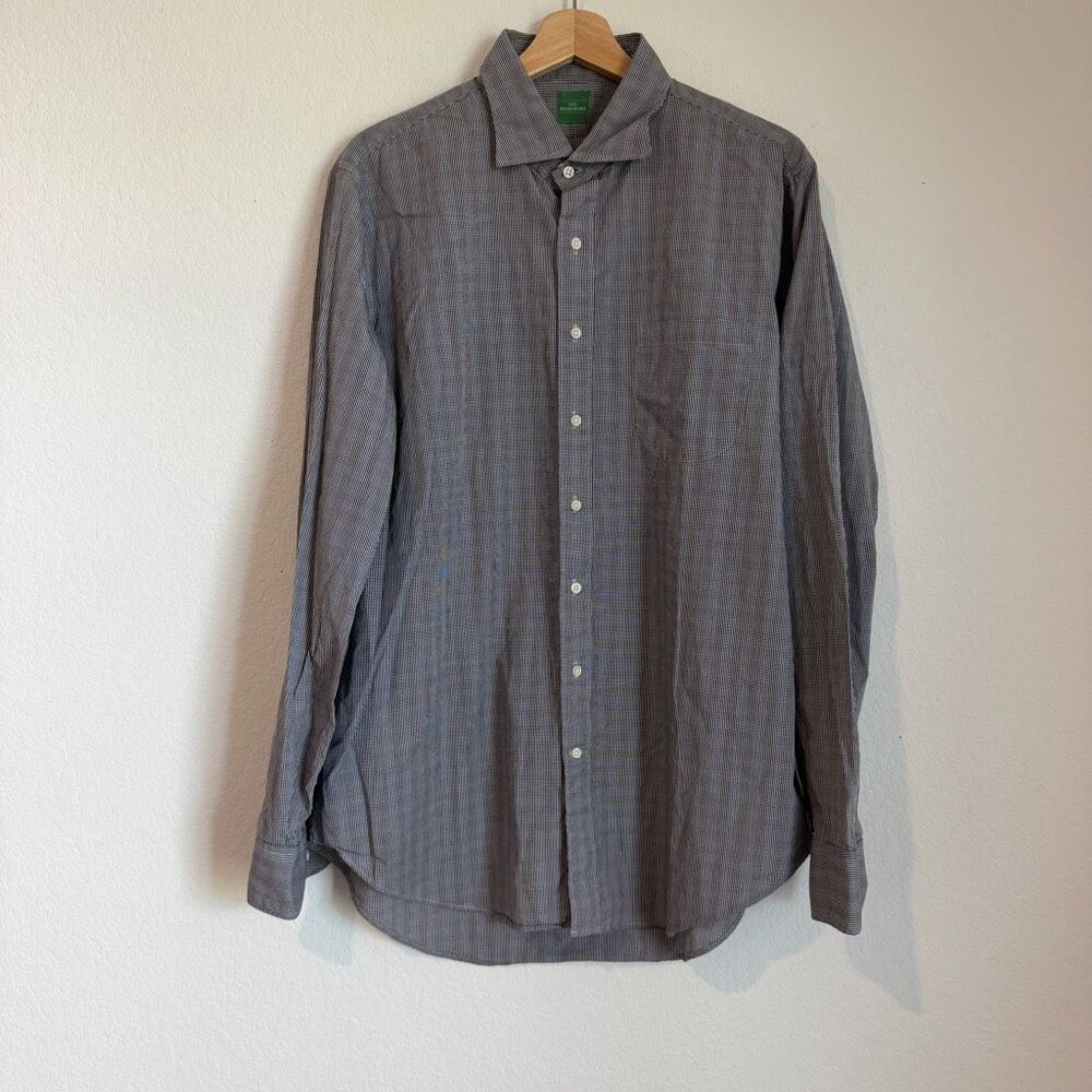 Sid Mashburn Multicolored Gingham Button Down Dress Shirt Men's Size Large
